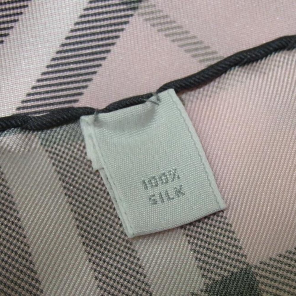 Burberry Pink Black Nova Check Plaid Print Silk - Picture 2 of 4